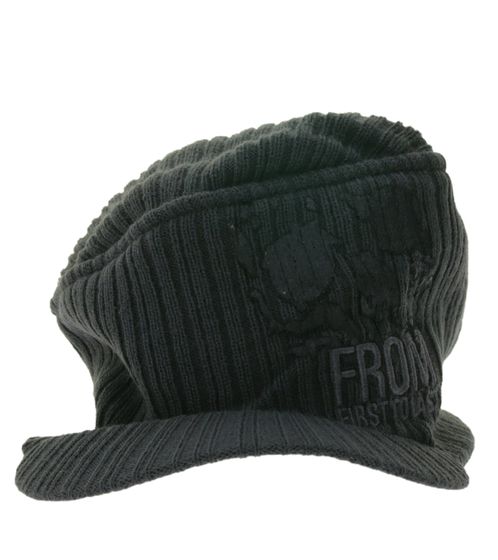 From First To Last Unisex Post-Hardcore-Band Schirm-Beanie mit Band-Stickerei Strick-Mütze Fan-Beanie KC106310FTL Grau