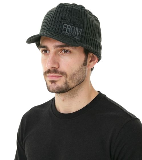 From First To Last Unisex Post-Hardcore-Band Schirm-Beanie mit Band-Stickerei Strick-Mütze Fan-Beanie KC106310FTL Grau