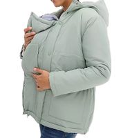 nachhaltige 3in1 Jacke Damen Schwangerschafts-Jacke Stepp-Jacke Umstandsmode mit Trageeinsatz 945524 Grün