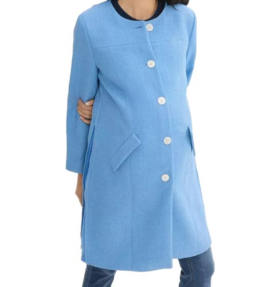 nachhaltiger 2in1 Mantel Damen Schwangerschafts-Jacke Umstands-Mantel Boucle-Jacke 912560 Hellblau