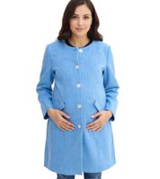 nachhaltiger 2in1 Mantel Damen Schwangerschafts-Jacke Umstands-Mantel Boucle-Jacke 912560 Hellblau