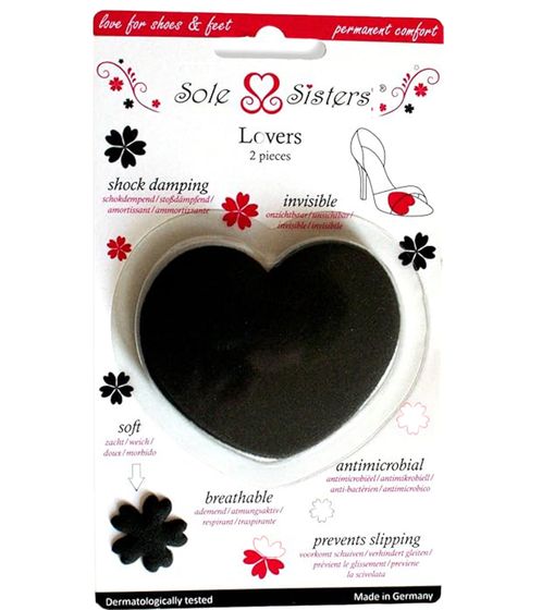 Solette ammortizzanti e traspiranti Sole Sister per tacchi alti, nere/grigie
