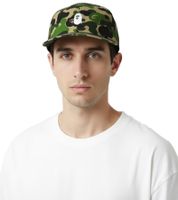 Cappellino con pannello ABC Camouflage Ape Head Panel di A Bathing Ape, accessorio streetwear urbano, Flexfitted, verde