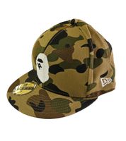 A Bathing Ape New Era 59 Fifty 1st Camo Ape Head Unisex Cap Baumwollcap Grün