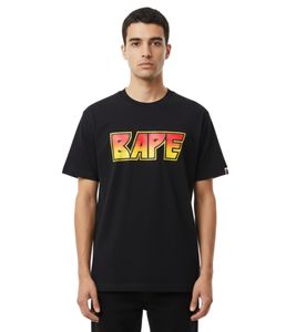 Camiseta Bape de corte holgado con piedras de cristal de A Bathing Ape, camiseta informal de corte holgado con estampado en la espalda en negro.