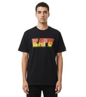Camiseta Bape de corte holgado con piedras de cristal de A Bathing Ape, camiseta informal de corte holgado con estampado en la espalda en negro.