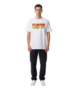 A Bathing Ape Bape Relaxed Men's Cotton T-Shirt with Crystal Stones in White