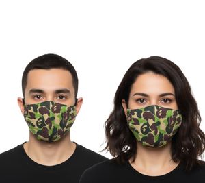 A Bathing Ape Unisex ABC Camouflage Mask Authentic Streetwear Accessory Face Mask Green