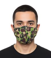 A Bathing Ape Unisex ABC Camouflage Mask Authentic Streetwear Accessory Face Mask Green