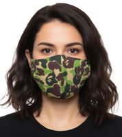 A Bathing Ape Unisex ABC Camouflage Mask Authentic Streetwear Accessory Face Mask Green
