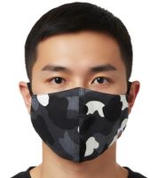 Mascherina unisex streetstyle mimetica urbana A Bathing Ape, autentica mascherina streetwear nera