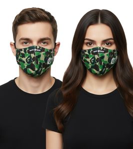 A Bathing Ape Unisex Abc Camouflage Maske Authentic Streetwear Accessoire Face-Mask Grün