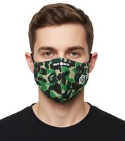 A Bathing Ape Unisex Abc Camouflage Maske Authentic Streetwear Accessoire Face-Mask Grün