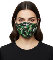 A Bathing Ape Unisex Abc Camouflage Maske Authentic Streetwear Accessoire Face-Mask Grün