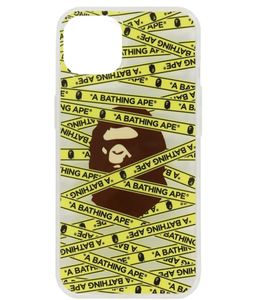 Funda A Bathing Ape unisex con logo de cinta para iPhone 13 Pro, transparente, amarilla