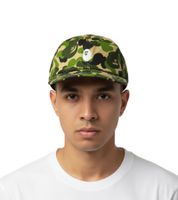 A Bathing Ape 1st Unisex Camouflage Head Panel Cap, Urban Streetwear Accessory, Flexfitted, Green