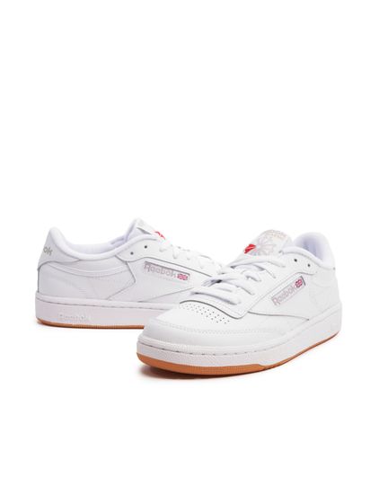 Baskets Reebok Club C 85 blanches/gris clair/caoutchouc