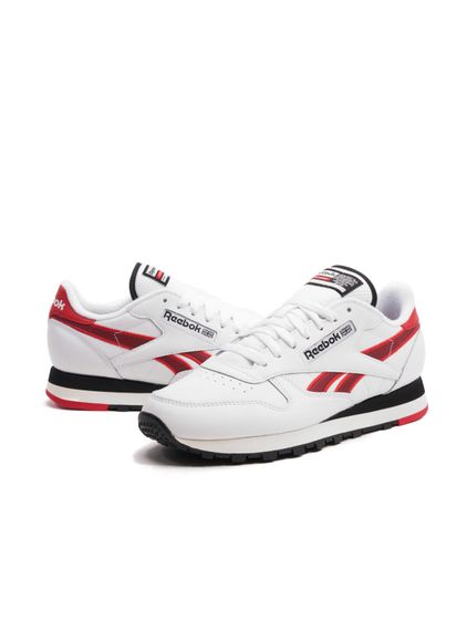 Baskets Reebok Classic en cuir blanc/rouge vector/noir