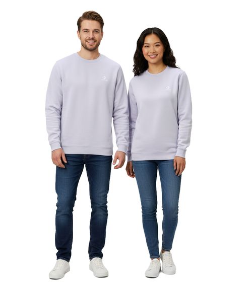 Converse Unisex Pullover mit gebürsteter Rückseite und Stern-Chevron-Stickerei, vaporviolett