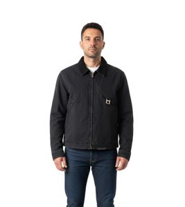 Rough. Over Übergangsjacke mit Logo auf der Rückseite und einem Cord kragen Schwarz