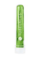TubeLaces White Flat Shoelaces lime green