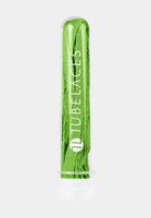 TubeLaces White Flat Shoelaces lime green