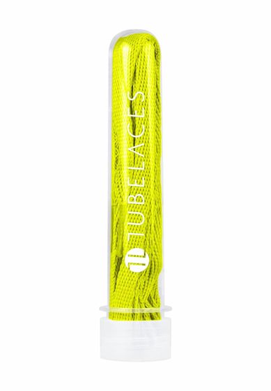 TubeLaces Lacci piatti bianchi giallo neon