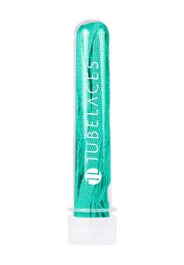 TubeLaces White Flat Shoelaces turquoise