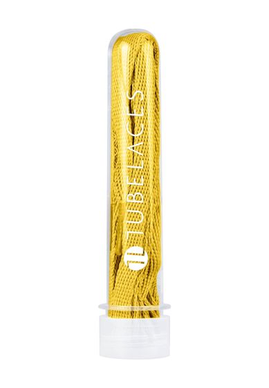 Tubelaces White Flat Schnürsenkel mustard