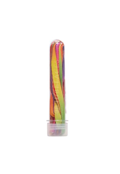 TubeLaces White Flat Shoelaces rainbow