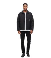 ROUGH. Chaqueta de entretiempo con cuello camisero y bolsillo en el pecho en negro