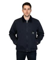 ROUGH. Herren Jeans-Jacke mit Reißverschluss Übergangs-Jacke Herbst-Jacke Schwarz