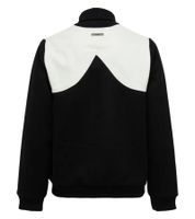 ROUGH. Herren Collegejacke mit Leder-Details stylische Leder-Jacke Schwarz/Weiß