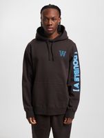 WOOD WOOD Ash Ärmelprint Hoodie schwarz/kaffee
