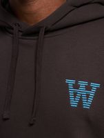 WOOD WOOD Ash Ärmelprint Hoodie schwarz/kaffee