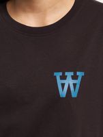 WOOD WOOD Ace Brust-Print T-Shirt schwarz kaffee