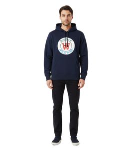 Sweat à capuche Wood Wood Ian Crest pour homme - Sweat à capuche moderne avec logo écusson - Bleu marine