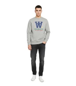 Wood Wood Tye Typo Herren Sweatshirt Modernes Logo-Design komfortabler Schnitt & Streetwear-Look Grau