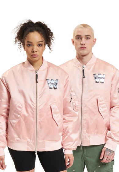 WOOD WOOD Aki Chrome Combo Bomberjacke in Blassrosa