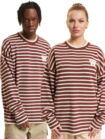 WOOD WOOD Tya Gestreifter Oversize-Pullover Eichel