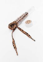 TubeLaces White Flat Shoelaces Cheetah