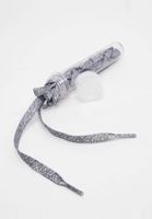 TubeLaces White Flat shoelaces dark grey/light grey