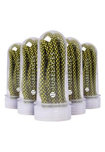 Lacets plats blancs TubeLaces noir/jaune fluo