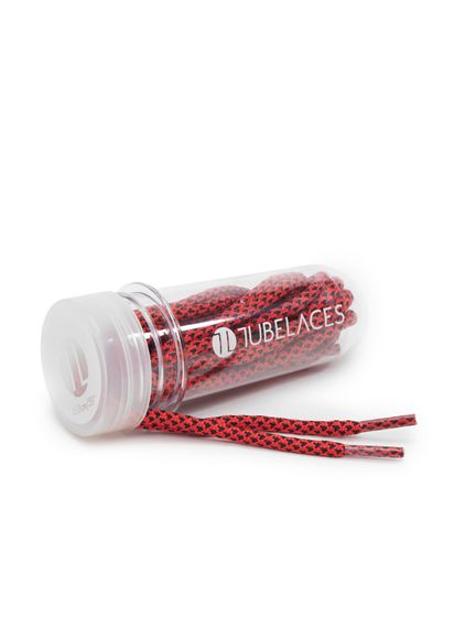 Cordones planos TubeLaces blancos rojos/negros