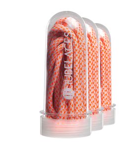 TubeLaces White Flat shoelaces white/neon green