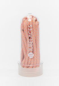 Lacets plats blancs TubeLaces gris/orange