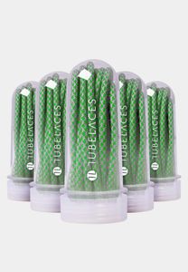 Cordones planos TubeLaces blancos gris/verde