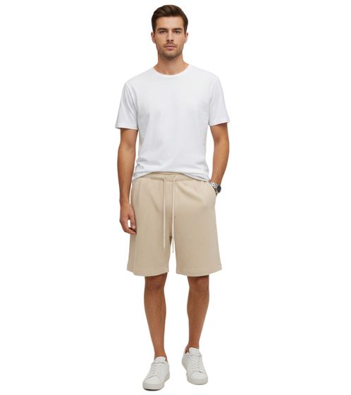 Rough. Snug Herren Shorts Cord-Hose mit zwei Eingriffs Taschen stylische Sommer-Shorts Ecru