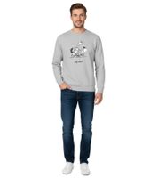 Sudadera Soulland Vernon para hombre con estampado frontal de Peanuts y logotipo, gris jaspeado