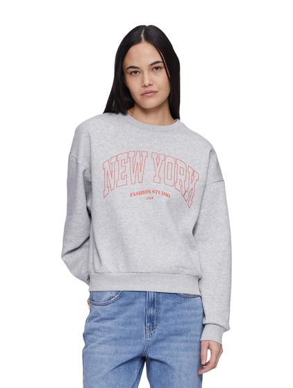 JJXX Merle Rlx Short Crew Sweater light grey melange/New York